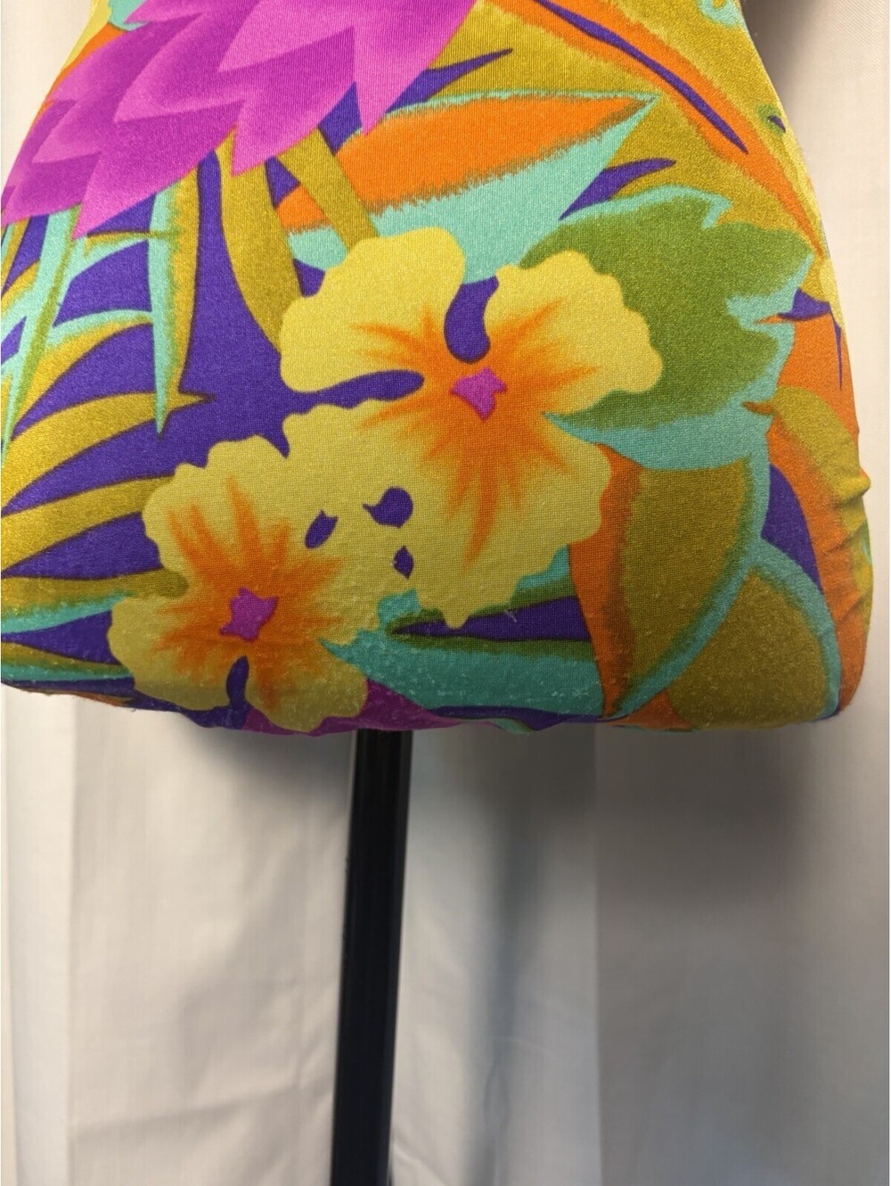 Vintage 80’s Oscar de la Renta Floral Tropical One Piece Swim Set Size M - Picture 3 of 9